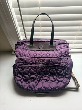 HUNTING WORLD Quilted Nylon Tote Bag – Excellent Condition – DarkPurple/Eggplant
